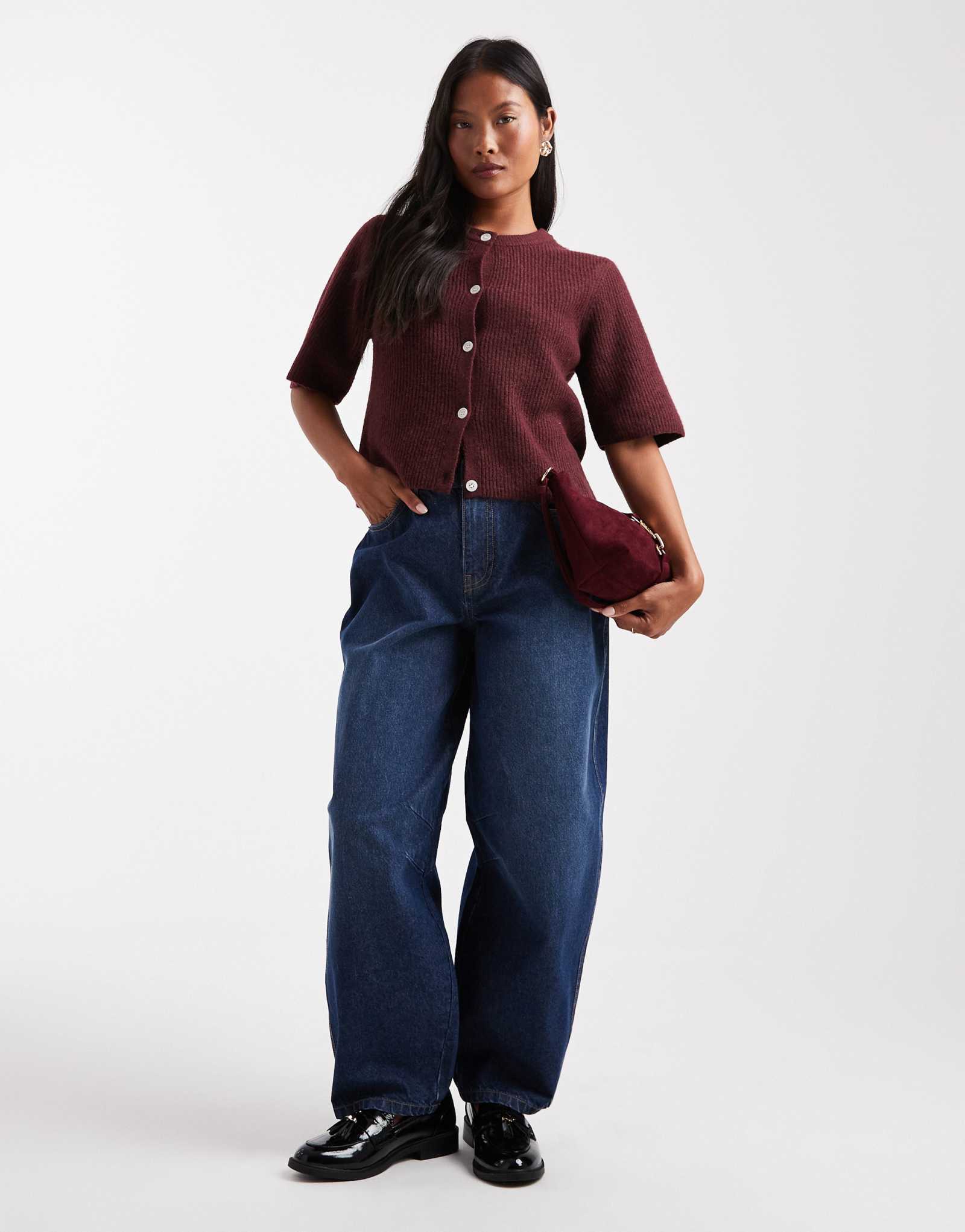 Джинсы Miss Selfridge с миниатюрными бочкообразными штанинами цвета индиго