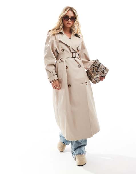 Miss Selfridge Petite – Beige trenchcoat med skärp - view 1