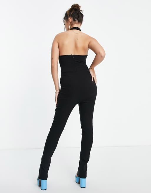 Women's Halter Neck Kick Flare Jumpsuit