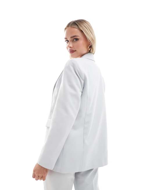 Miss Selfridge Petite blazer in grey blue