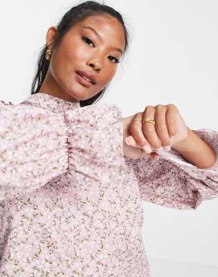 Blusa in popeline stile vittoriano con stampa a fiori-Multicolore - Miss Selfridge Camicia donna  - immagine3