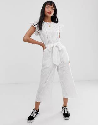 miss selfridge broderie jumpsuit