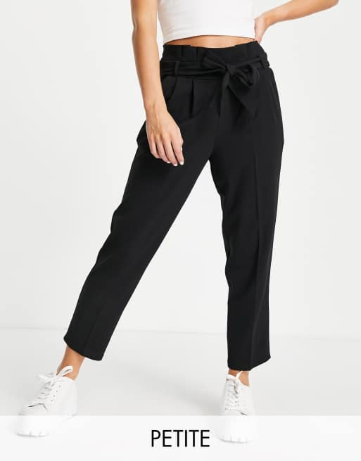 Miss Selfridge Petite - Broek met plooirand langs de taille in zwart