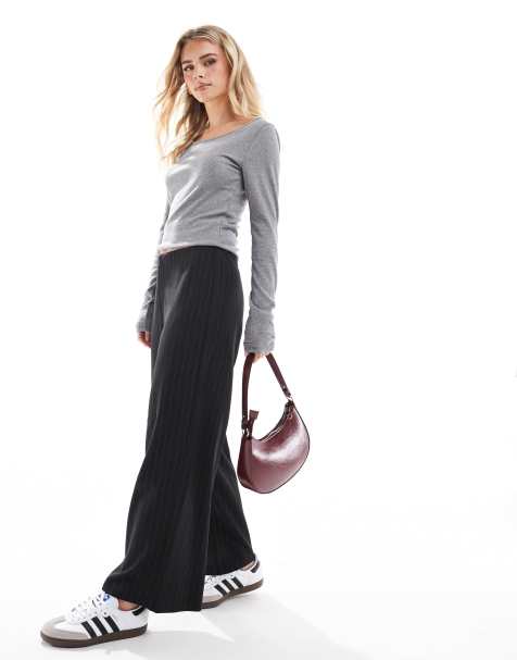 Miss Selfridge Petite - Broek met wijde pijpen in krijtstreep - view 1