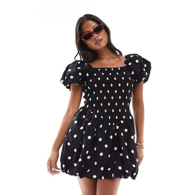 princess polly baby blue dress MARMALADE Black/White Vintage Style Polka Dot Dress: ALL SIZES –  Marmalade-shop main image 1