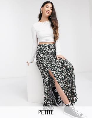 black floral maxi skirt