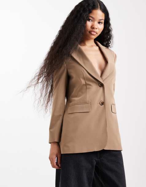 Miss Selfridge Petite – Camelowa marynarka oversize - view 1