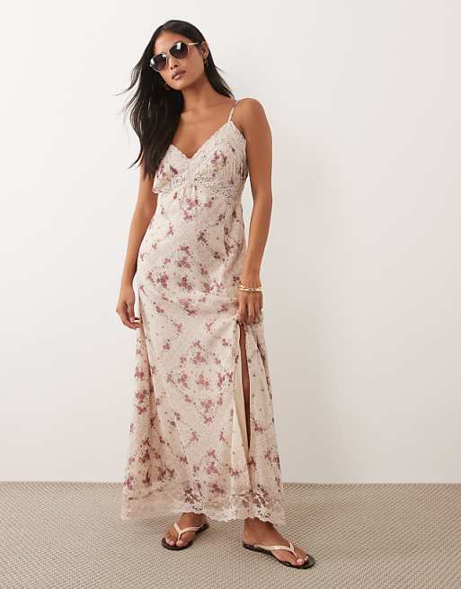 petite floral maxi dress Weekend Smocked Midi flowing skirt / Gentle gathers at bust / Grown Hope & Ivy Petite frill