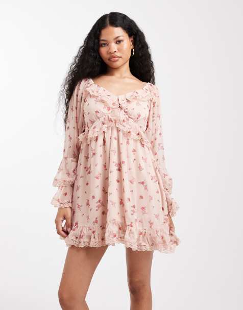 Miss Selfridge Petite - Chiffon mini jurk met ruches - view 1