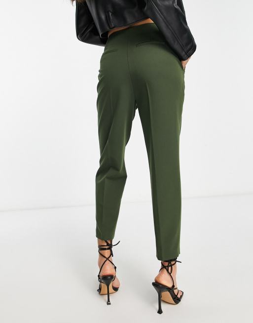 Miss Selfridge Petite cigarette trouser in khaki ASOS