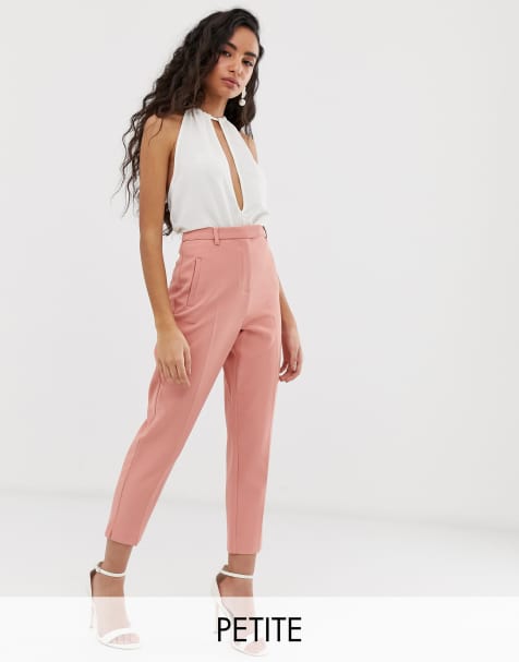 Miss Selfridge Petite cigarette trousers in pink