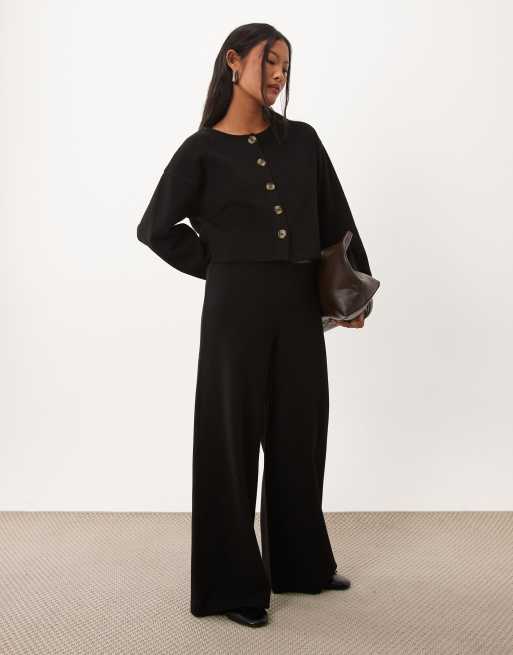 Miss Selfridge Petite - Cardigan super morbido nero in coordinato, 2 di 5
