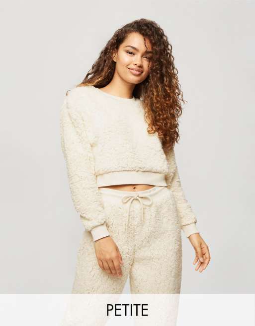 Cropped shop teddy sweatshirt