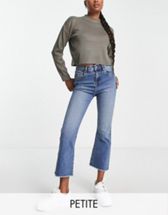 DTT Petite high waist wide leg jeans in orange | ASOS