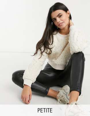 cropped teddy sweatshirt