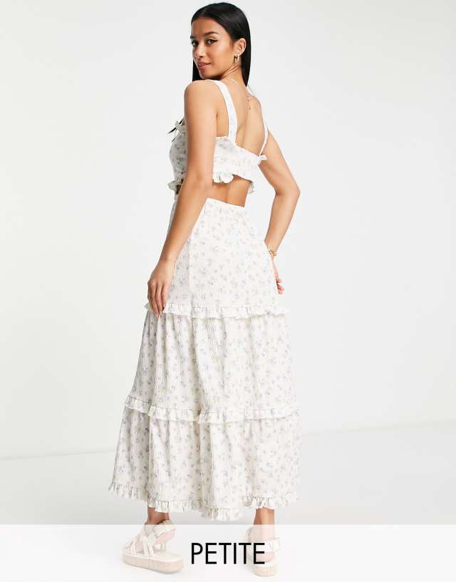 Miss Selfridge - petite cut out maxi dress in ditsy floral