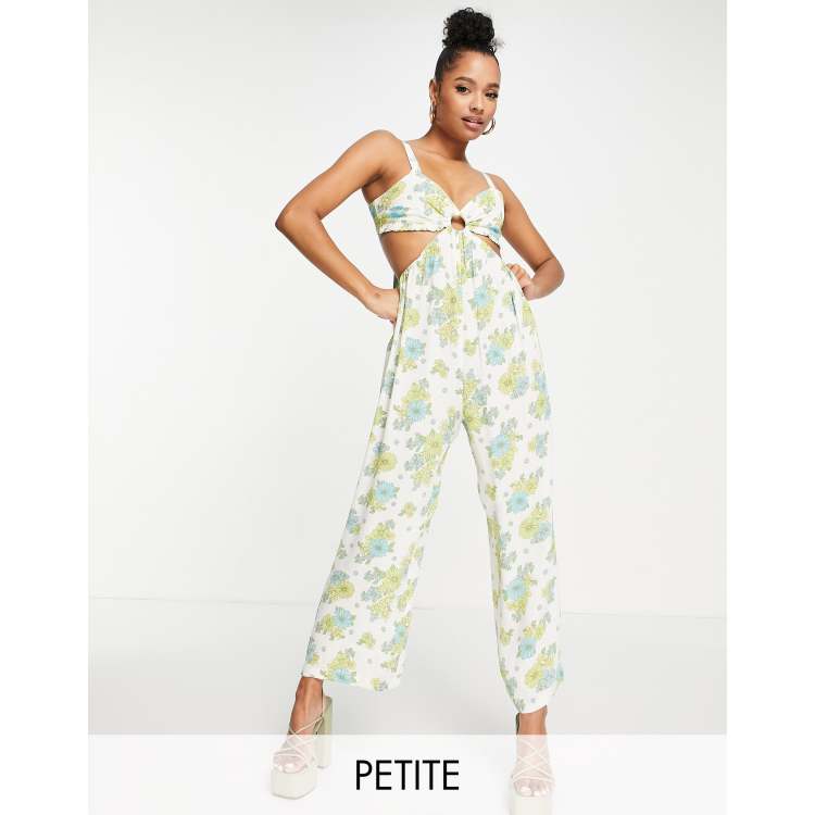 Petite Green Sharona Multi Ditsy Floral Jumpsuit