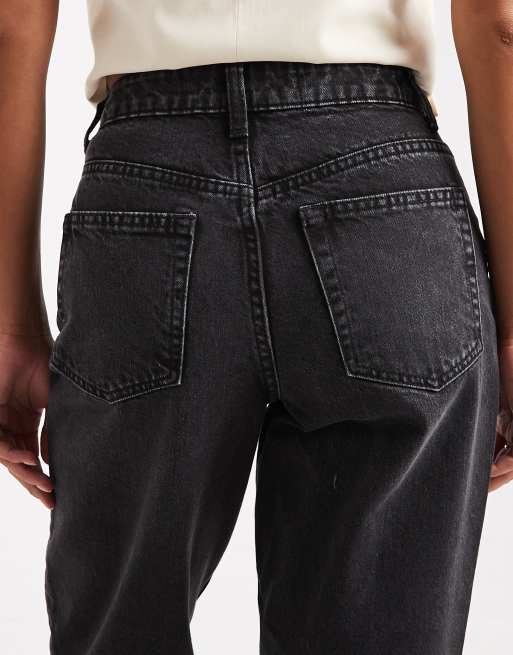 Miss Selfridge Petite – Czarne jeansy mom fit, 5 z 5