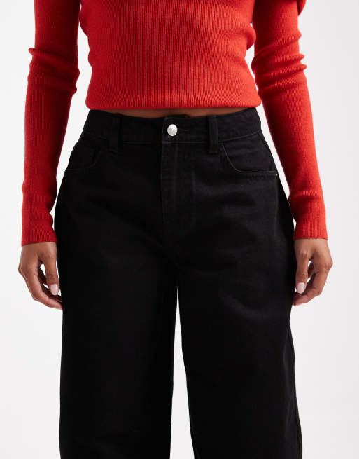 Miss Selfridge Petite – Czarne jeansy z baryłkowymi nogawkami, 5 z 5
