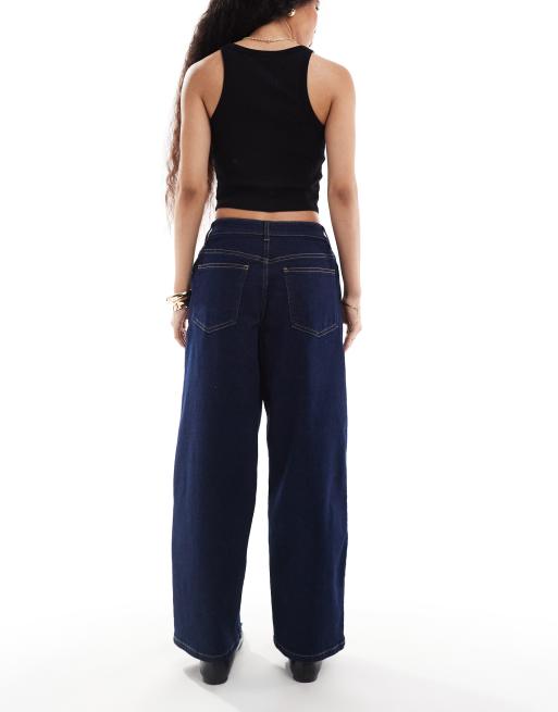 Miss Selfridge Petite denim baggy jeans in indigo, 2 of 5