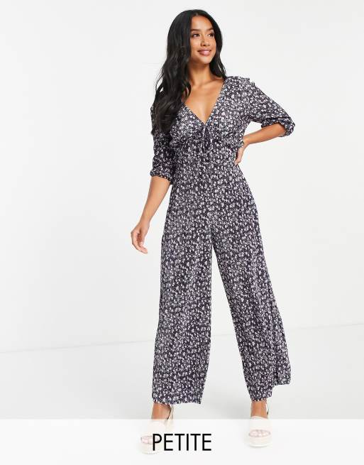 Miss Selfridge Petite Ditsy Plisse Jumpsuit