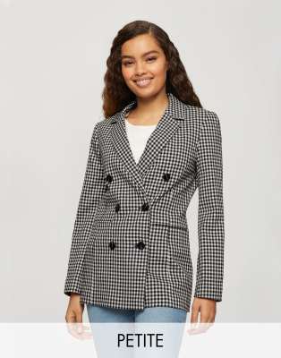 Miss Selfridge Petite DOGTOOTH BLAZER-Black