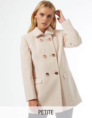 Miss Selfridge Petite dolly coat in blush-Pink