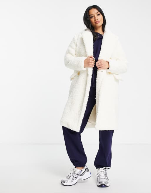 Miss selfridge clearance cream teddy coat