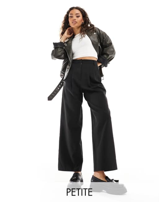Miss Selfridge Petite - Elegante broek met wijde pijpen in zwart