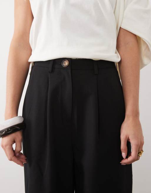 Miss Selfridge Petite – Elegante Hose in Schwarz mit weitem Schnitt, 5 von 5