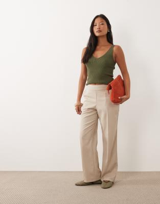 Elegante Hose in Steinbeige mit geradem Bein-Neutral Neutral 46