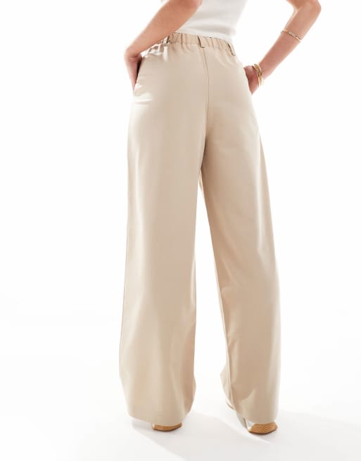 Miss Selfridge Petite – Elegante Hose in Steinbeige mit weitem Schnitt, 2 von 5