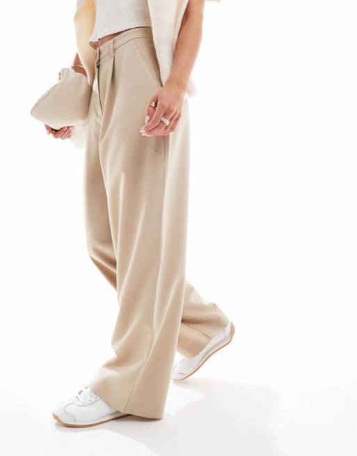 Miss Selfridge Petite – Elegante Hose in Steinbeige mit weitem Schnitt, 4 von 5