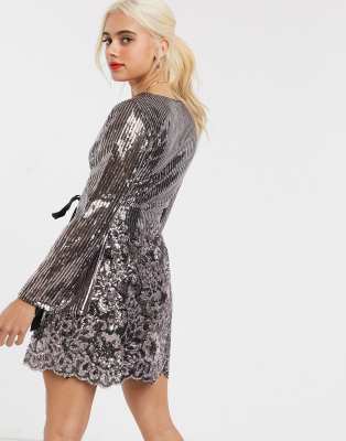 miss selfridge silver dress