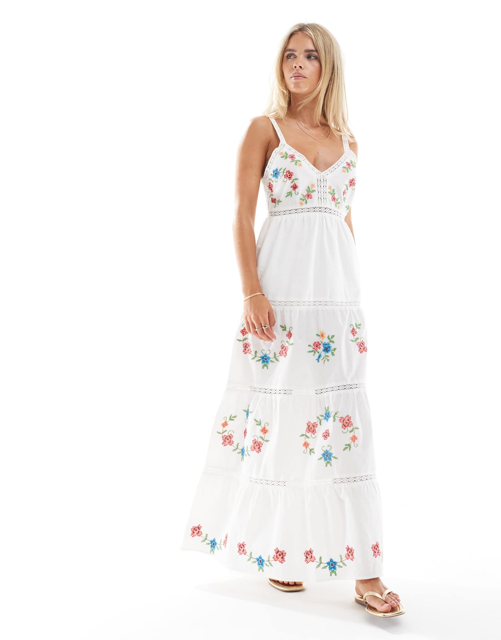 Миниатюрное макси-платье Miss Selfridge с вышивкой heritage