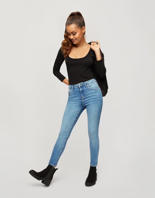 Miss Selfridge Petite - Emily - Jeans skinny lavaggio blu medio, 4 di 4