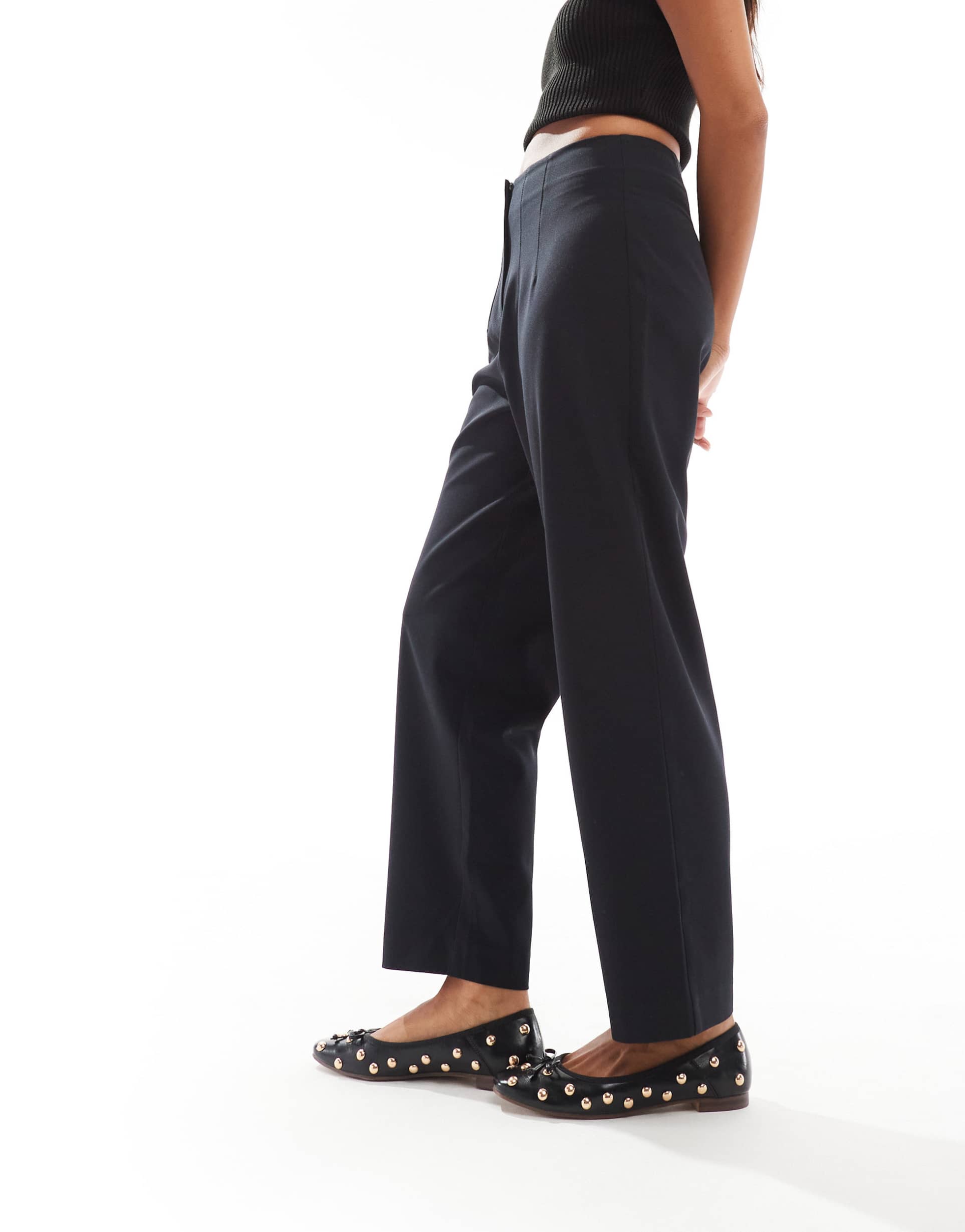 miss selfridge petite essentials cigarette pants in black