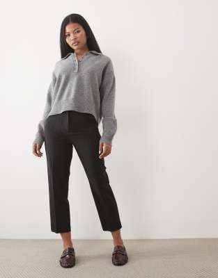 Miss Selfridge Petite Essentials Cigarette Pants In Gray