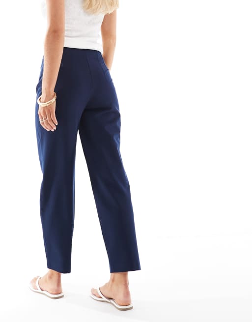 Miss Selfridge Petite Essentials cigarette pants in navy, 2 of 5