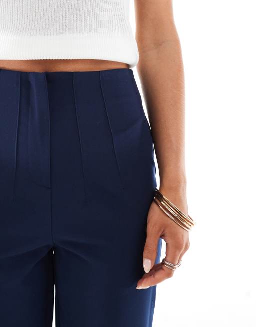 Miss Selfridge Petite Essentials cigarette pants in navy, 5 of 5