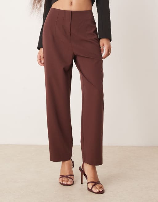 Miss Selfridge Petite – Essentials – Czekoladowe spodnie cygaretki, 3 z 5