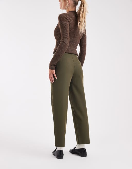 Miss Selfridge Petite – Essentials – Olivgröna cigarettbyxor, 5 av 5