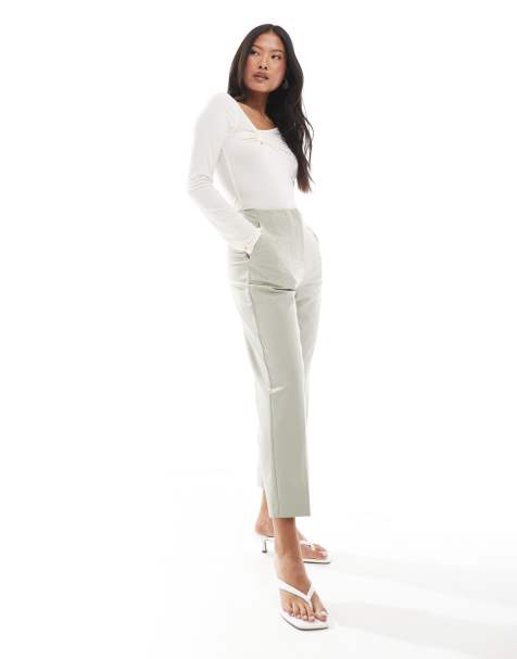 Miss Selfridge Petite essentials cigarette trouser in khaki