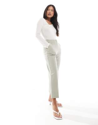Miss Selfridge Petite - Essentials - Zigarettenhose in Khaki-Schwarz