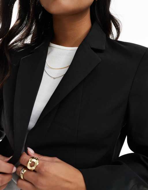 Miss Selfridge Petite - Essentiel - Sort blazer, 4 af 4