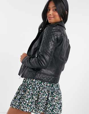 miss selfridge petite leather jacket