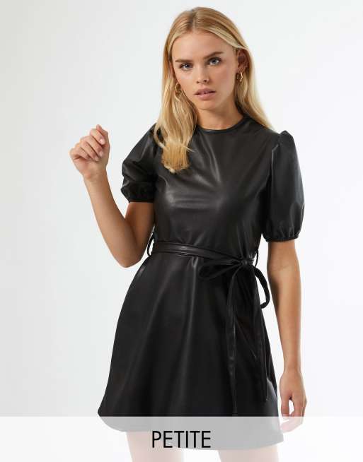 Petite store leather dress