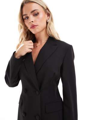 Miss Selfridge Petite fitted waist blazer dress in black