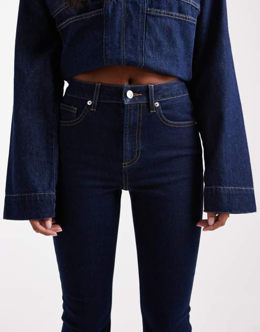 Miss Selfridge Petite flare jeans in indigo wash
