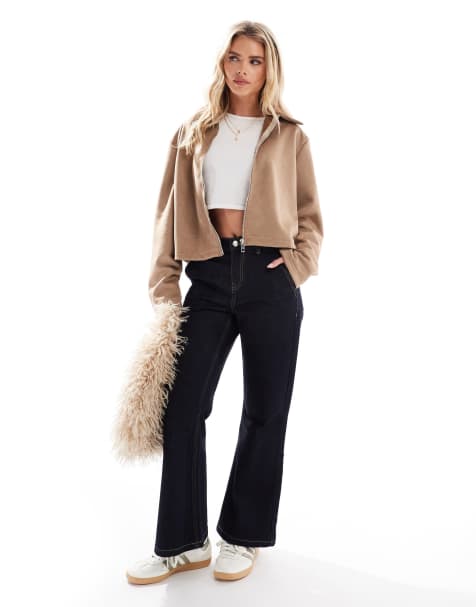 Miss Selfridge Petite  flare wide leg jean in indigo - view 1